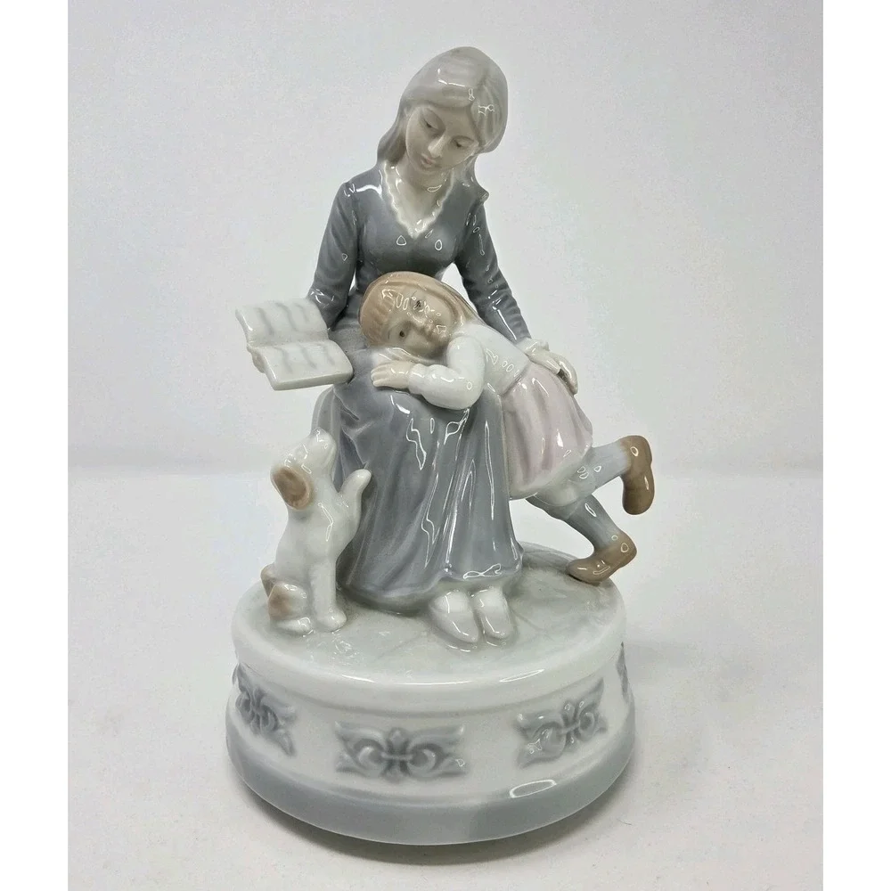 Valencia Collection‎ Porcelain Mother Child Music Box 7.5